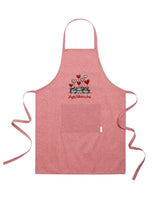 Grembiule in Cotone Riciclato – Sostenibile e Pratico – Cucina e Lavoro – Design Ricamato Gatti Happy Valentines Day