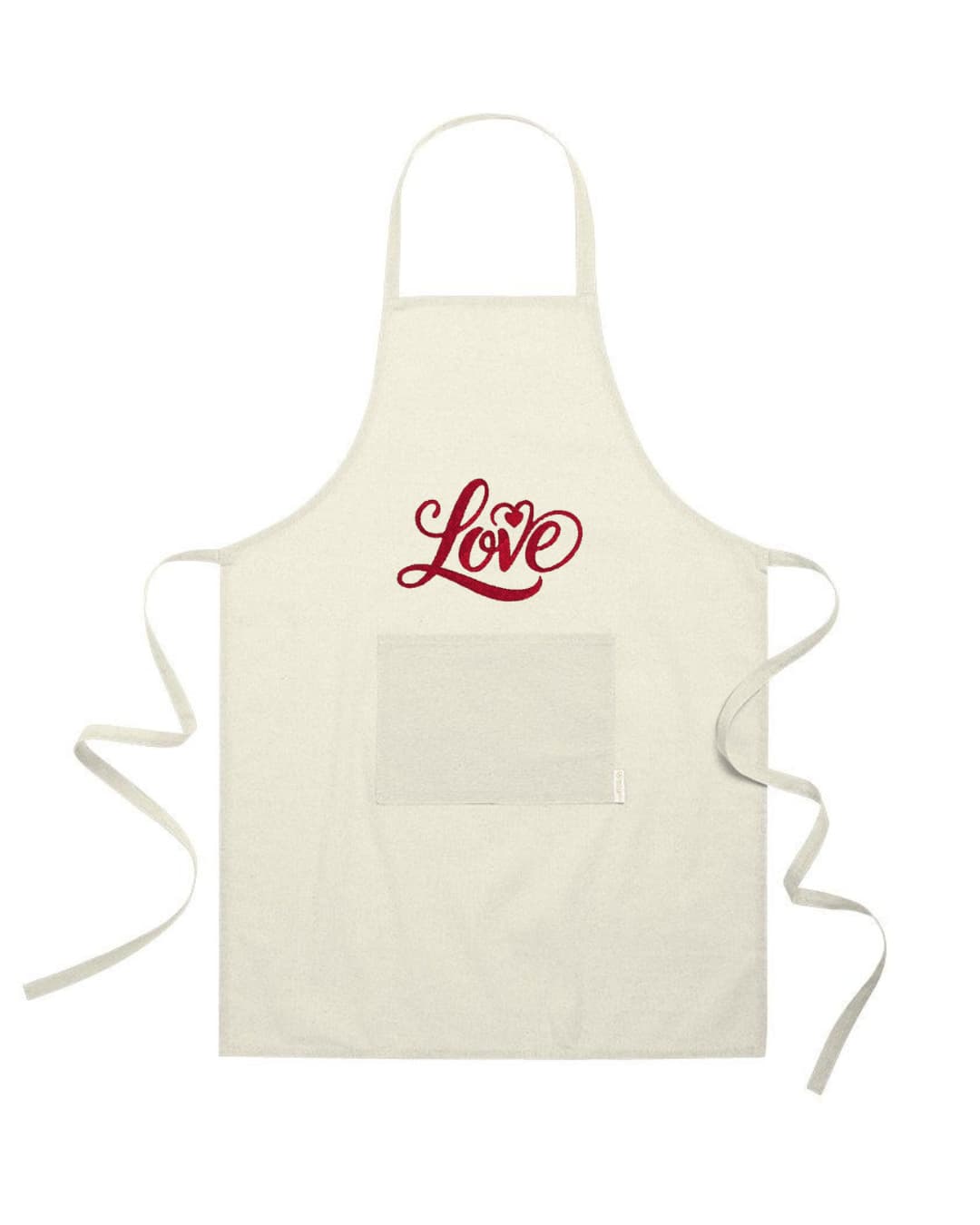 Ricamo Personalizzato - Grembiule in Cotone Riciclato – Sostenibile e Pratico – Cucina e Lavoro – Design Ricamato Scritta Love-Biiply