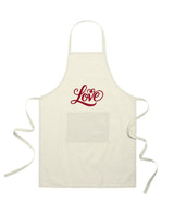 Grembiule in Cotone Riciclato – Sostenibile e Pratico – Cucina e Lavoro – Design Ricamato Scritta Love