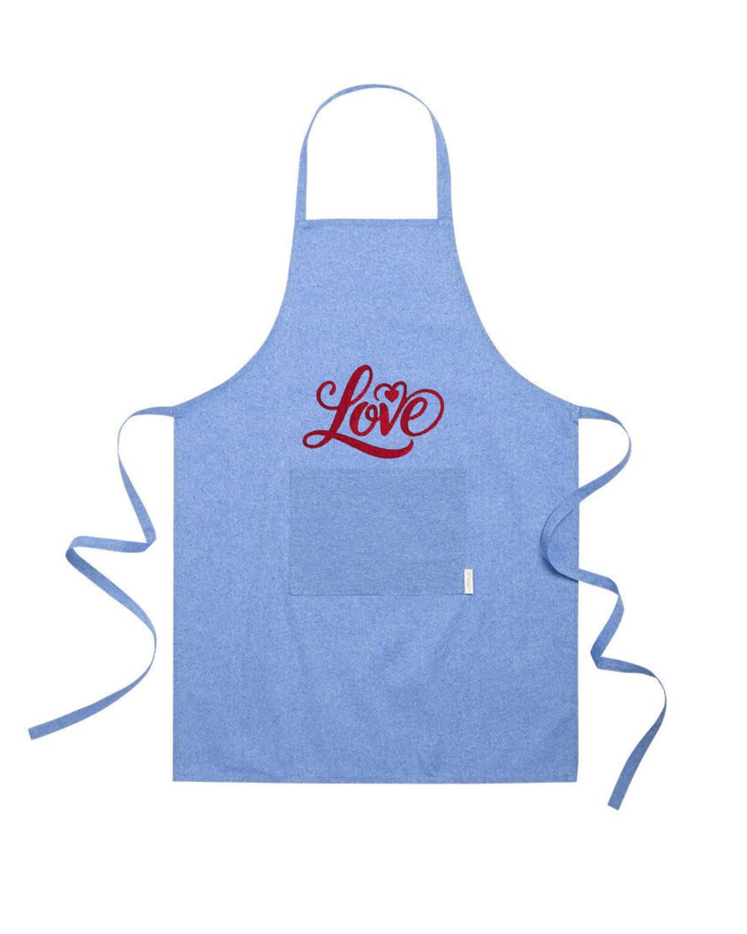 Ricamo Personalizzato - Grembiule in Cotone Riciclato – Sostenibile e Pratico – Cucina e Lavoro – Design Ricamato Scritta Love-Biiply