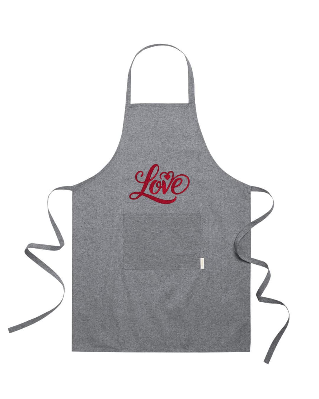 Ricamo Personalizzato - Grembiule in Cotone Riciclato – Sostenibile e Pratico – Cucina e Lavoro – Design Ricamato Scritta Love-Biiply