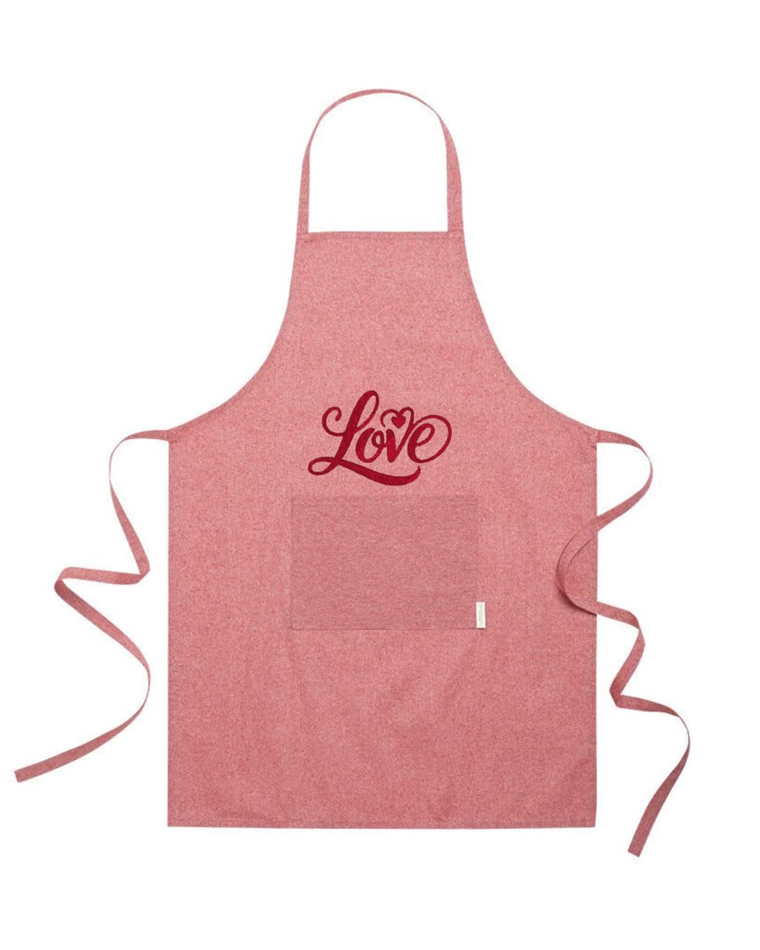 Ricamo Personalizzato - Grembiule in Cotone Riciclato – Sostenibile e Pratico – Cucina e Lavoro – Design Ricamato Scritta Love-Biiply