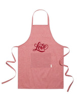 Grembiule in Cotone Riciclato – Sostenibile e Pratico – Cucina e Lavoro – Design Ricamato Scritta Love