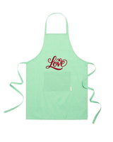 Grembiule in Cotone Riciclato – Sostenibile e Pratico – Cucina e Lavoro – Design Ricamato Scritta Love