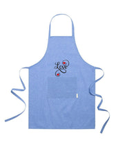 Ricamo Personalizzato - Grembiule in Cotone Riciclato – Sostenibile e Pratico – Cucina e Lavoro – Design Ricamato Scritta Love con Cuori-Biiply