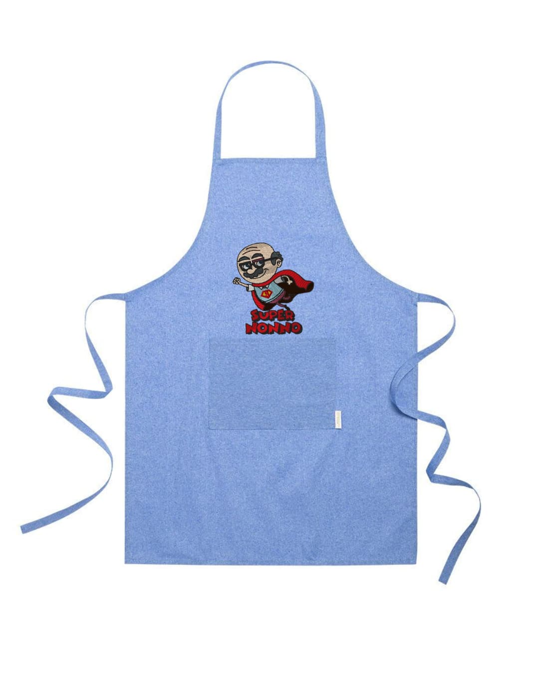 Ricamo Personalizzato - Grembiule in Cotone Riciclato – Sostenibile e Pratico – Cucina e Lavoro – Design Ricamato Super Nonno-Biiply