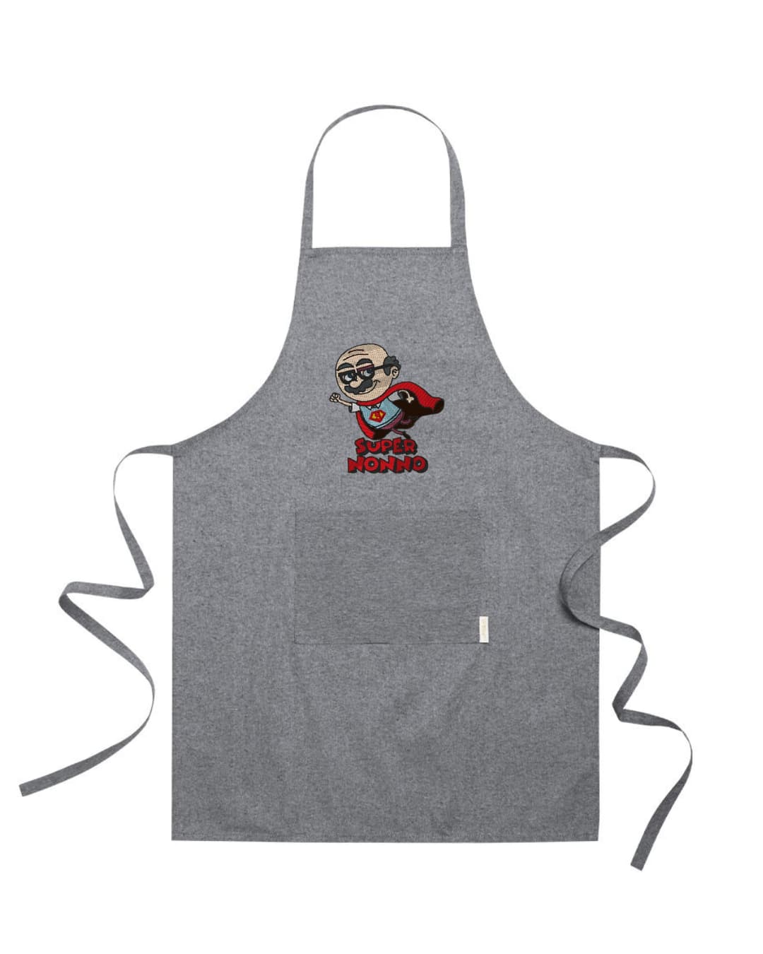 Ricamo Personalizzato - Grembiule in Cotone Riciclato – Sostenibile e Pratico – Cucina e Lavoro – Design Ricamato Super Nonno-Biiply