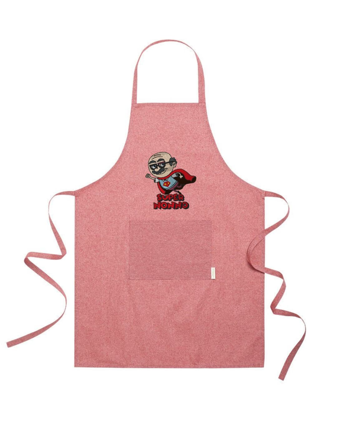 Ricamo Personalizzato - Grembiule in Cotone Riciclato – Sostenibile e Pratico – Cucina e Lavoro – Design Ricamato Super Nonno-Biiply