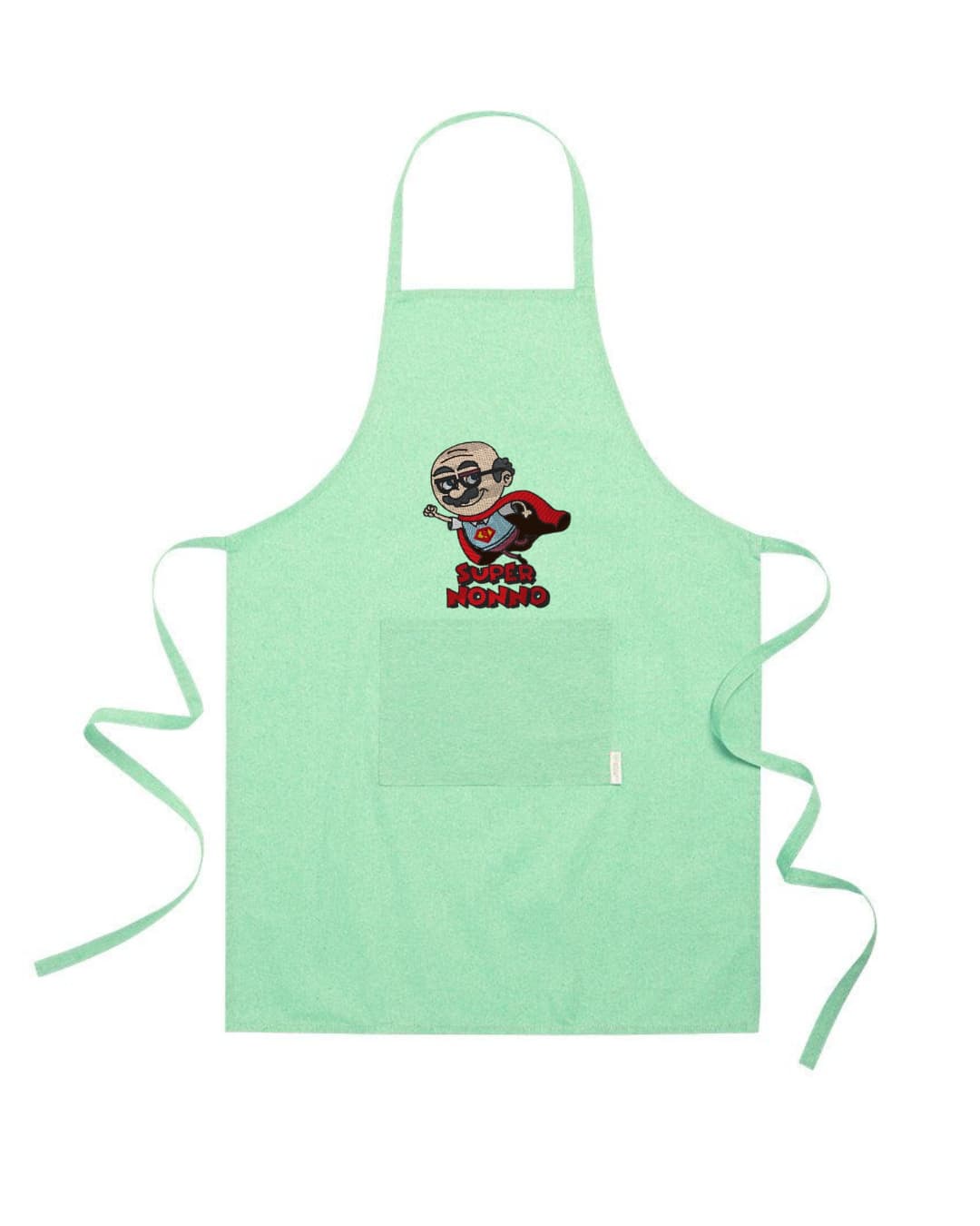 Ricamo Personalizzato - Grembiule in Cotone Riciclato – Sostenibile e Pratico – Cucina e Lavoro – Design Ricamato Super Nonno-Biiply