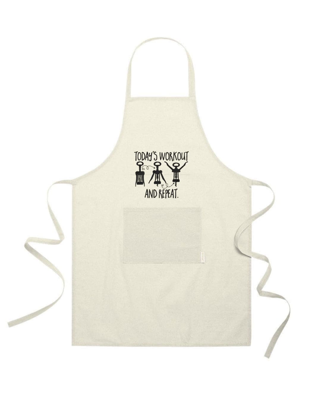 Ricamo Personalizzato - Grembiule in Cotone Riciclato – Sostenibile e Pratico – Cucina e Lavoro – Design Ricamato Today's workout and repeat-Biiply