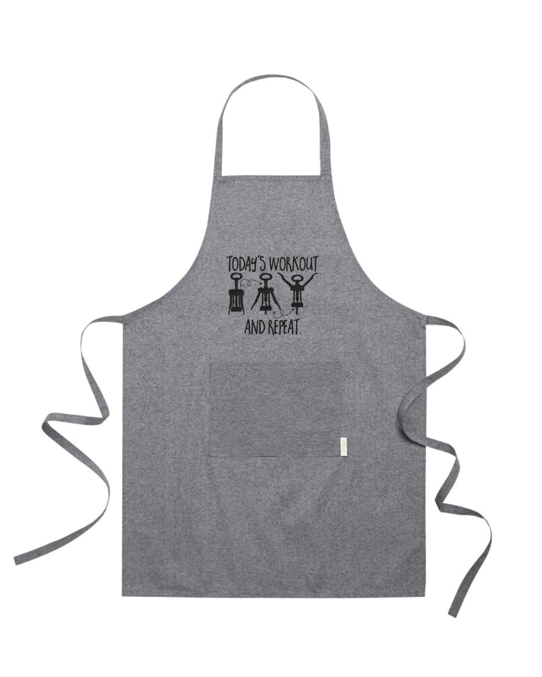 Ricamo Personalizzato - Grembiule in Cotone Riciclato – Sostenibile e Pratico – Cucina e Lavoro – Design Ricamato Today's workout and repeat-Biiply