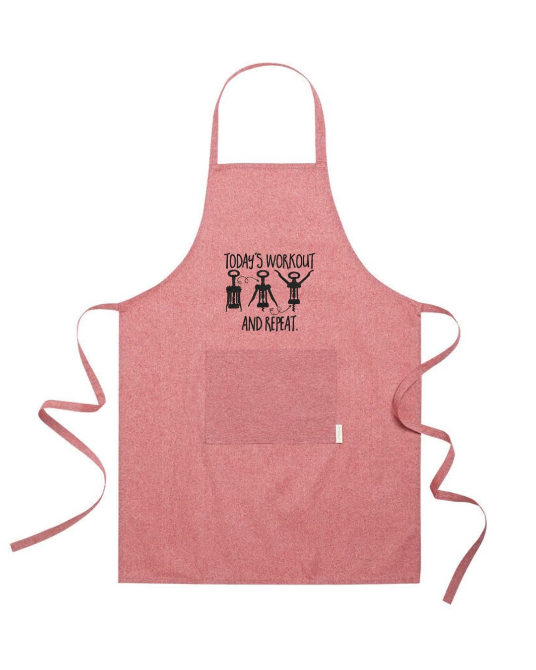 Ricamo Personalizzato - Grembiule in Cotone Riciclato – Sostenibile e Pratico – Cucina e Lavoro – Design Ricamato Today's workout and repeat-Biiply