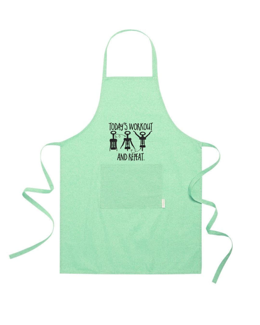 Ricamo Personalizzato - Grembiule in Cotone Riciclato – Sostenibile e Pratico – Cucina e Lavoro – Design Ricamato Today's workout and repeat-Biiply