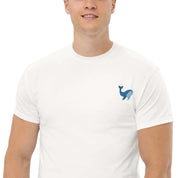 Ricamo Personalizzato - T-Shirt Unisex Ricamata 100% Cotone – Confortevole – Design Balena-Biiply