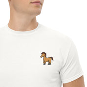 Ricamo Personalizzato - T-Shirt Unisex Ricamata 100% Cotone – Confortevole – Design Cavallo-Biiply