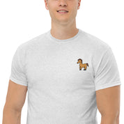 Ricamo Personalizzato - T-Shirt Unisex Ricamata 100% Cotone – Confortevole – Design Cavallo-Biiply