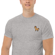 Ricamo Personalizzato - T-Shirt Unisex Ricamata 100% Cotone – Confortevole – Design Cavallo-Biiply