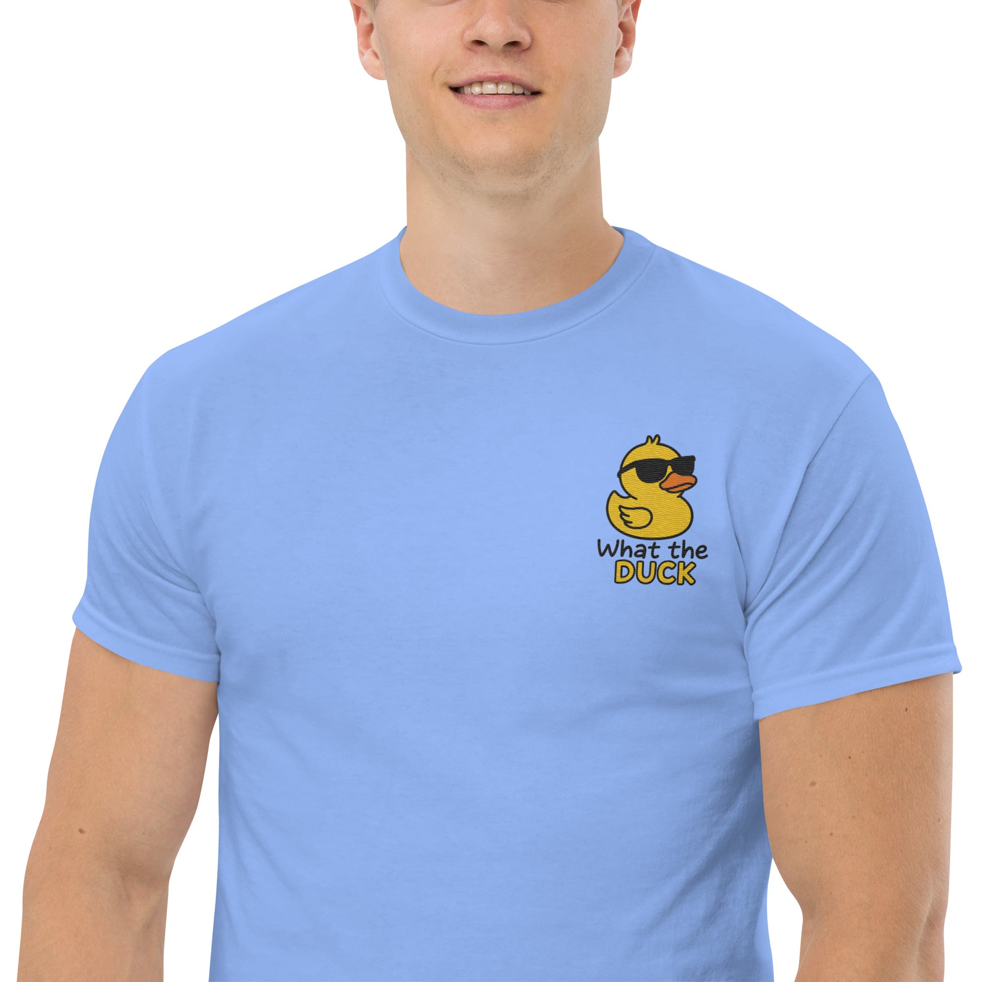 Ricamo Personalizzato - T-Shirt Unisex Ricamata 100% Cotone – Confortevole – Design Che Anatra-Biiply