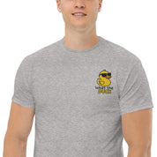Ricamo Personalizzato - T-Shirt Unisex Ricamata 100% Cotone – Confortevole – Design Che Anatra-Biiply