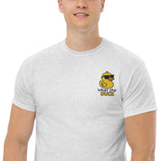 Ricamo Personalizzato - T-Shirt Unisex Ricamata 100% Cotone – Confortevole – Design Che Anatra-Biiply