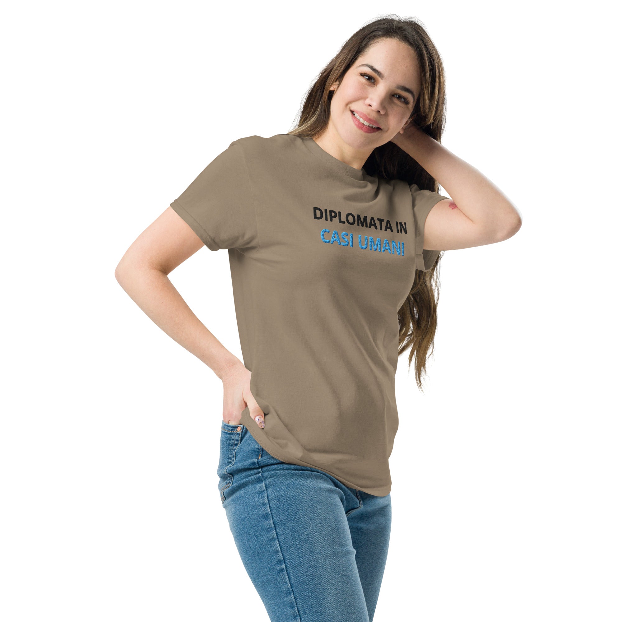 Ricamo Personalizzato - T-Shirt Unisex Ricamata 100% Cotone – Confortevole – Design Diplomata in casi umani-Biiply