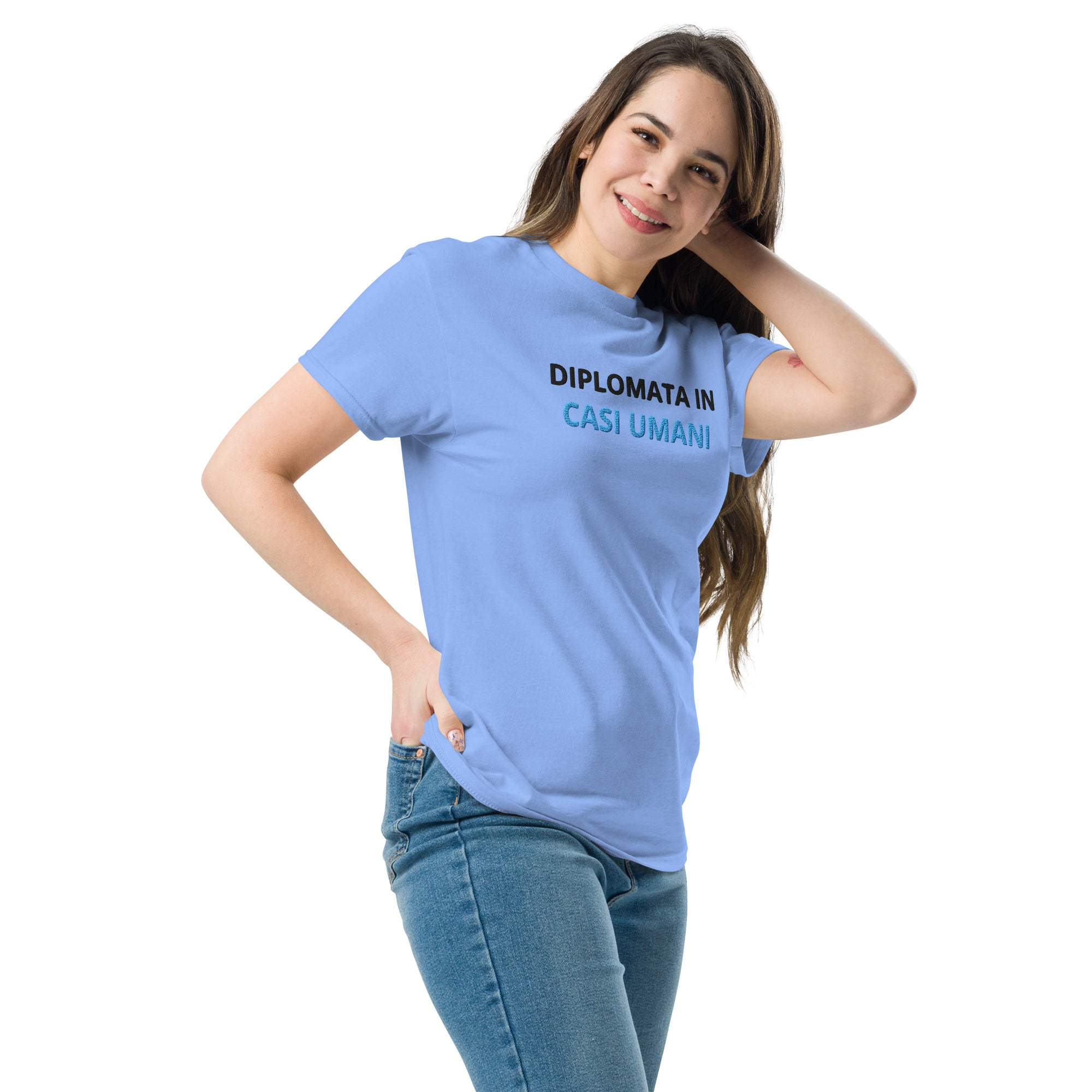 Ricamo Personalizzato - T-Shirt Unisex Ricamata 100% Cotone – Confortevole – Design Diplomata in casi umani-Biiply