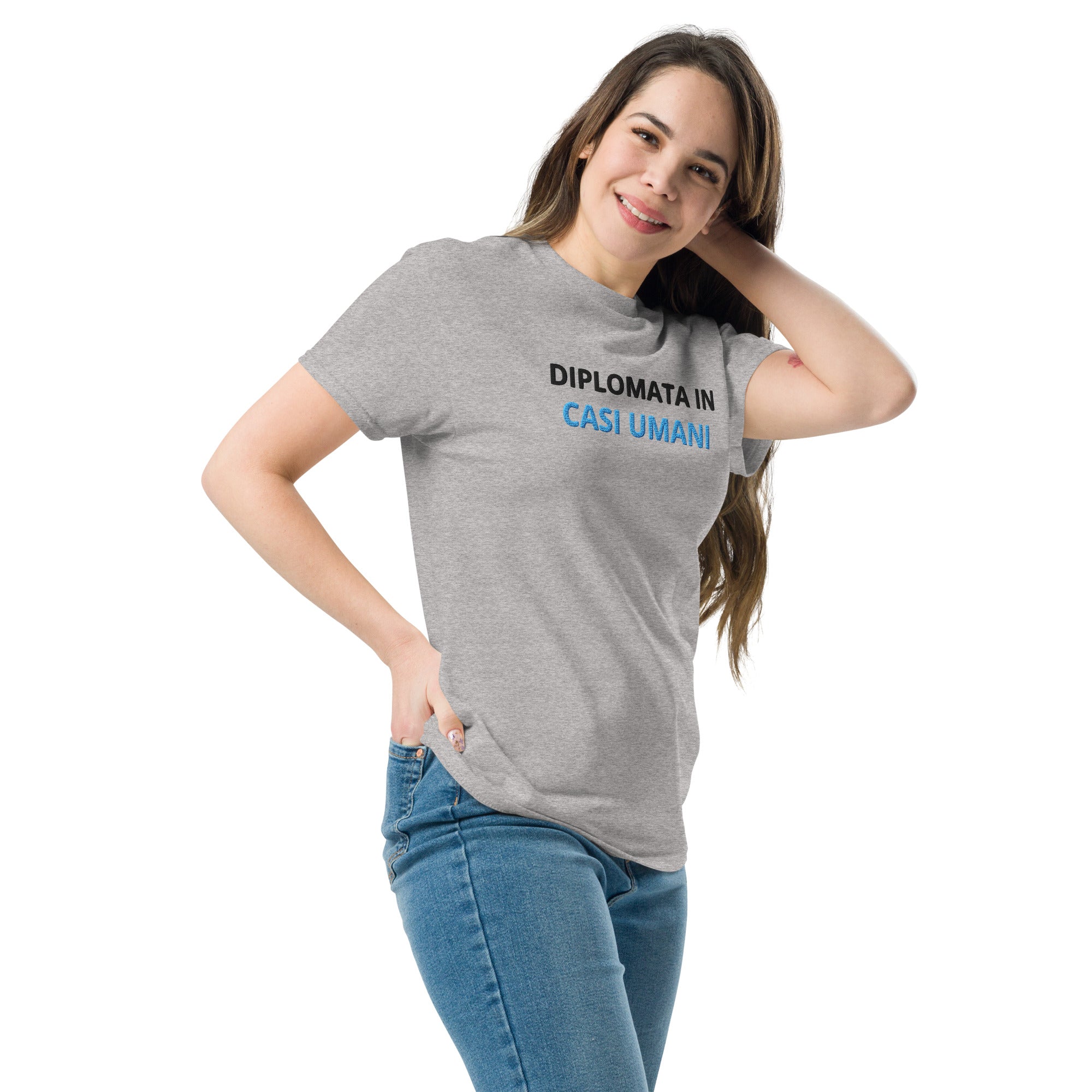 Ricamo Personalizzato - T-Shirt Unisex Ricamata 100% Cotone – Confortevole – Design Diplomata in casi umani-Biiply