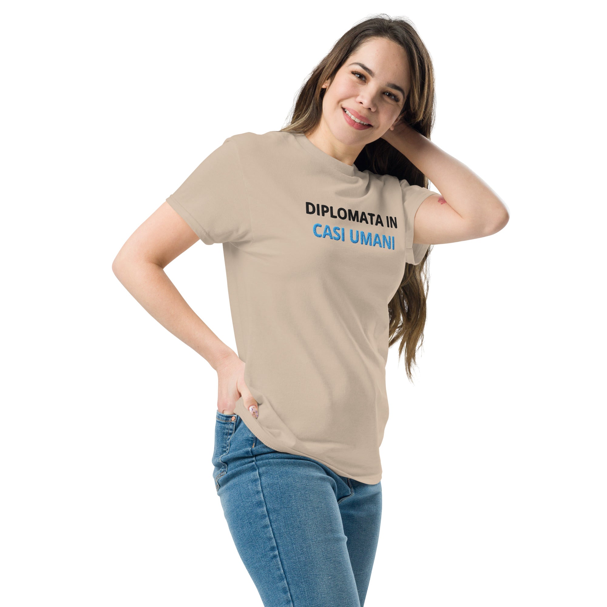 Ricamo Personalizzato - T-Shirt Unisex Ricamata 100% Cotone – Confortevole – Design Diplomata in casi umani-Biiply
