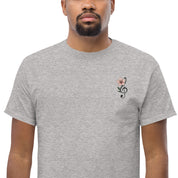 Ricamo Personalizzato - T-Shirt Unisex Ricamata 100% Cotone – Confortevole – Design Fiore di Ciliegio-Biiply