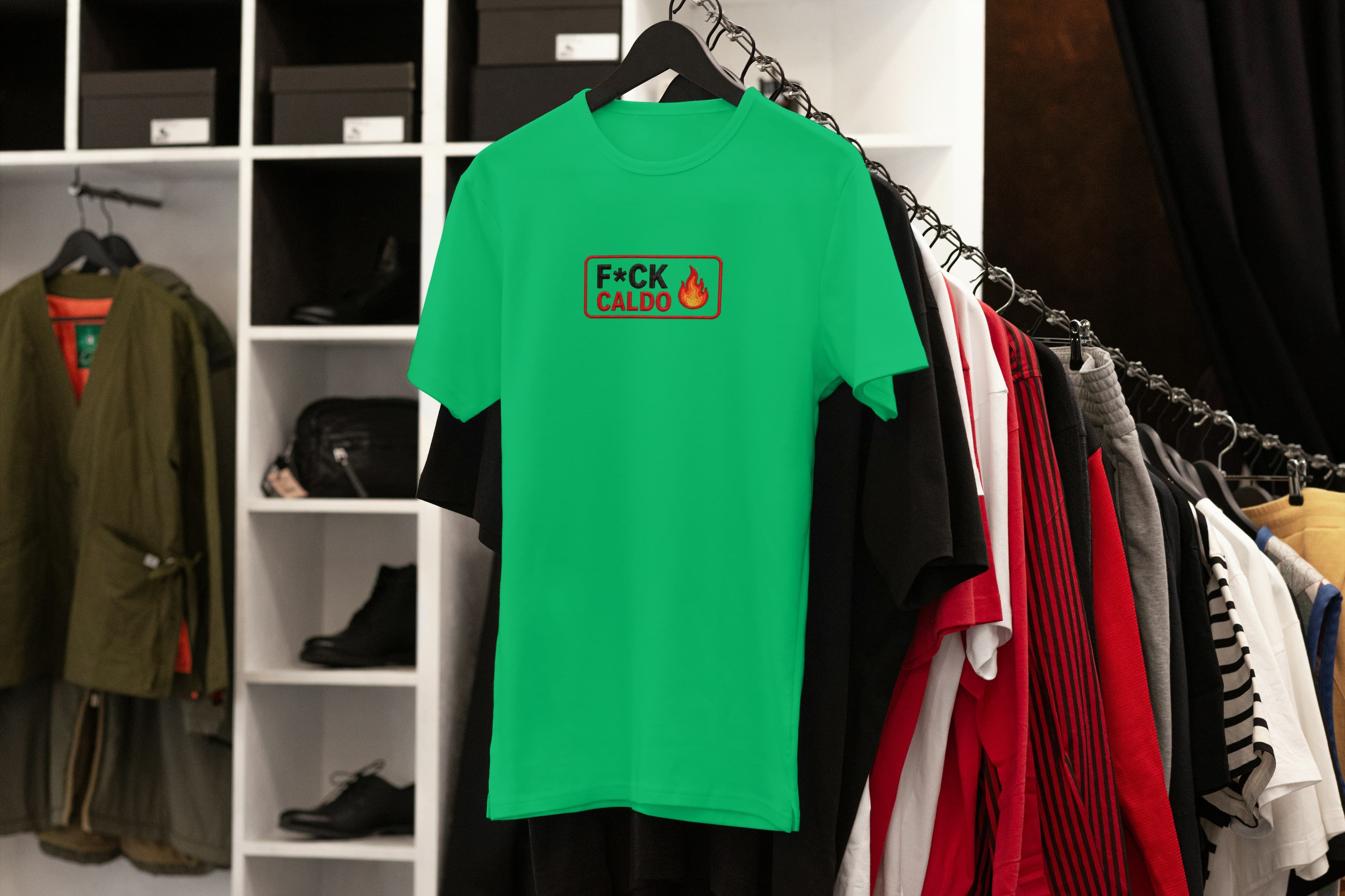 Ricamo Personalizzato - T-Shirt Unisex Ricamata 100% Cotone – Confortevole – Design Fuck Caldo-Biiply