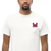 Ricamo Personalizzato - T-Shirt Unisex Ricamata 100% Cotone – Confortevole – Design Granchio-Biiply