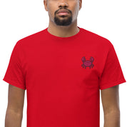 Ricamo Personalizzato - T-Shirt Unisex Ricamata 100% Cotone – Confortevole – Design Granchio-Biiply