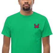 Ricamo Personalizzato - T-Shirt Unisex Ricamata 100% Cotone – Confortevole – Design Granchio-Biiply