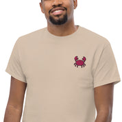 Ricamo Personalizzato - T-Shirt Unisex Ricamata 100% Cotone – Confortevole – Design Granchio-Biiply