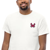 Ricamo Personalizzato - T-Shirt Unisex Ricamata 100% Cotone – Confortevole – Design Granchio-Biiply