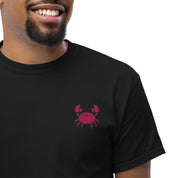 Ricamo Personalizzato - T-Shirt Unisex Ricamata 100% Cotone – Confortevole – Design Granchio-Biiply