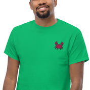 Ricamo Personalizzato - T-Shirt Unisex Ricamata 100% Cotone – Confortevole – Design Granchio-Biiply