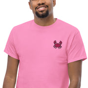 Ricamo Personalizzato - T-Shirt Unisex Ricamata 100% Cotone – Confortevole – Design Granchio-Biiply