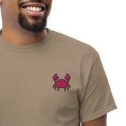Ricamo Personalizzato - T-Shirt Unisex Ricamata 100% Cotone – Confortevole – Design Granchio-Biiply