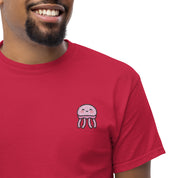 Ricamo Personalizzato - T-Shirt Unisex Ricamata 100% Cotone – Confortevole – Design Medusa Felice-Biiply