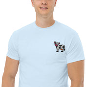 Ricamo Personalizzato - T-Shirt Unisex Ricamata 100% Cotone – Confortevole – Design Mucca-Biiply