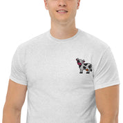 Ricamo Personalizzato - T-Shirt Unisex Ricamata 100% Cotone – Confortevole – Design Mucca-Biiply