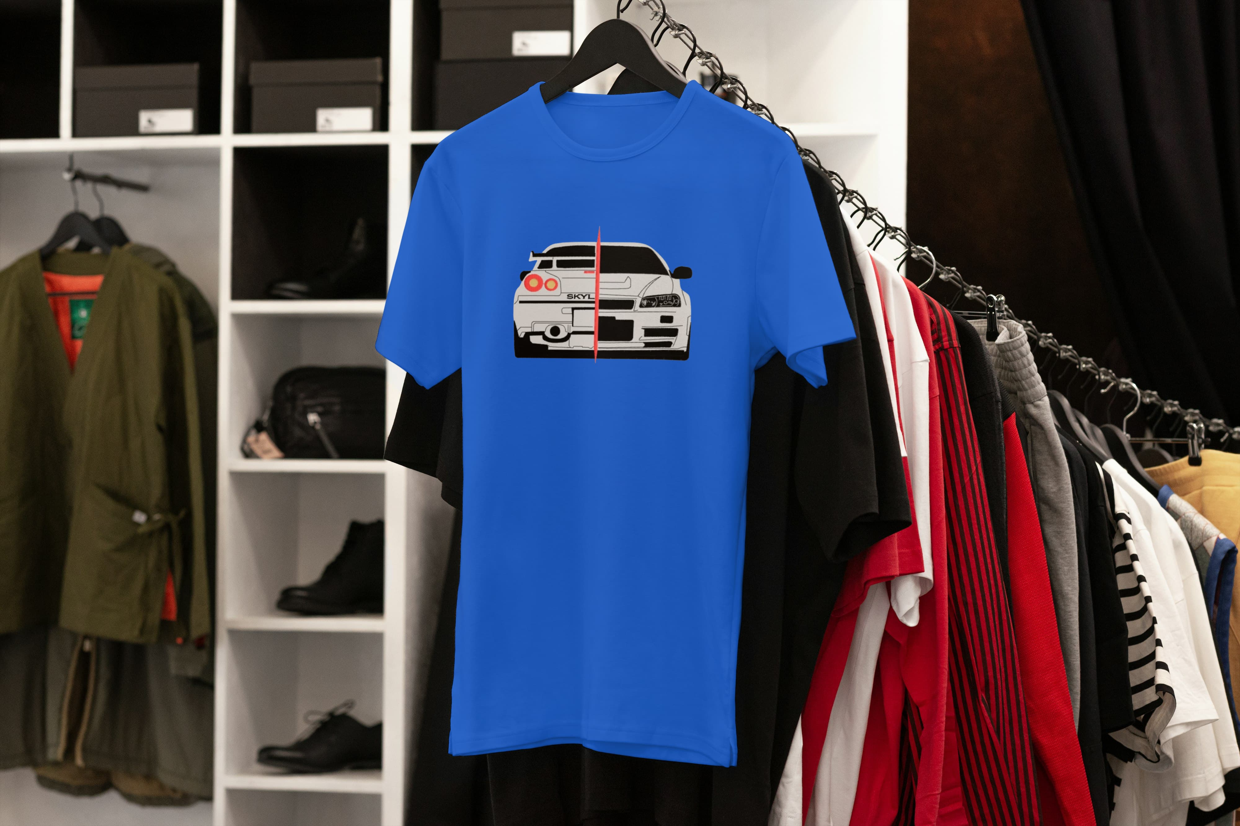 Ricamo Personalizzato - T-Shirt Unisex Ricamata 100% Cotone – Confortevole – Design Skyline-Biiply