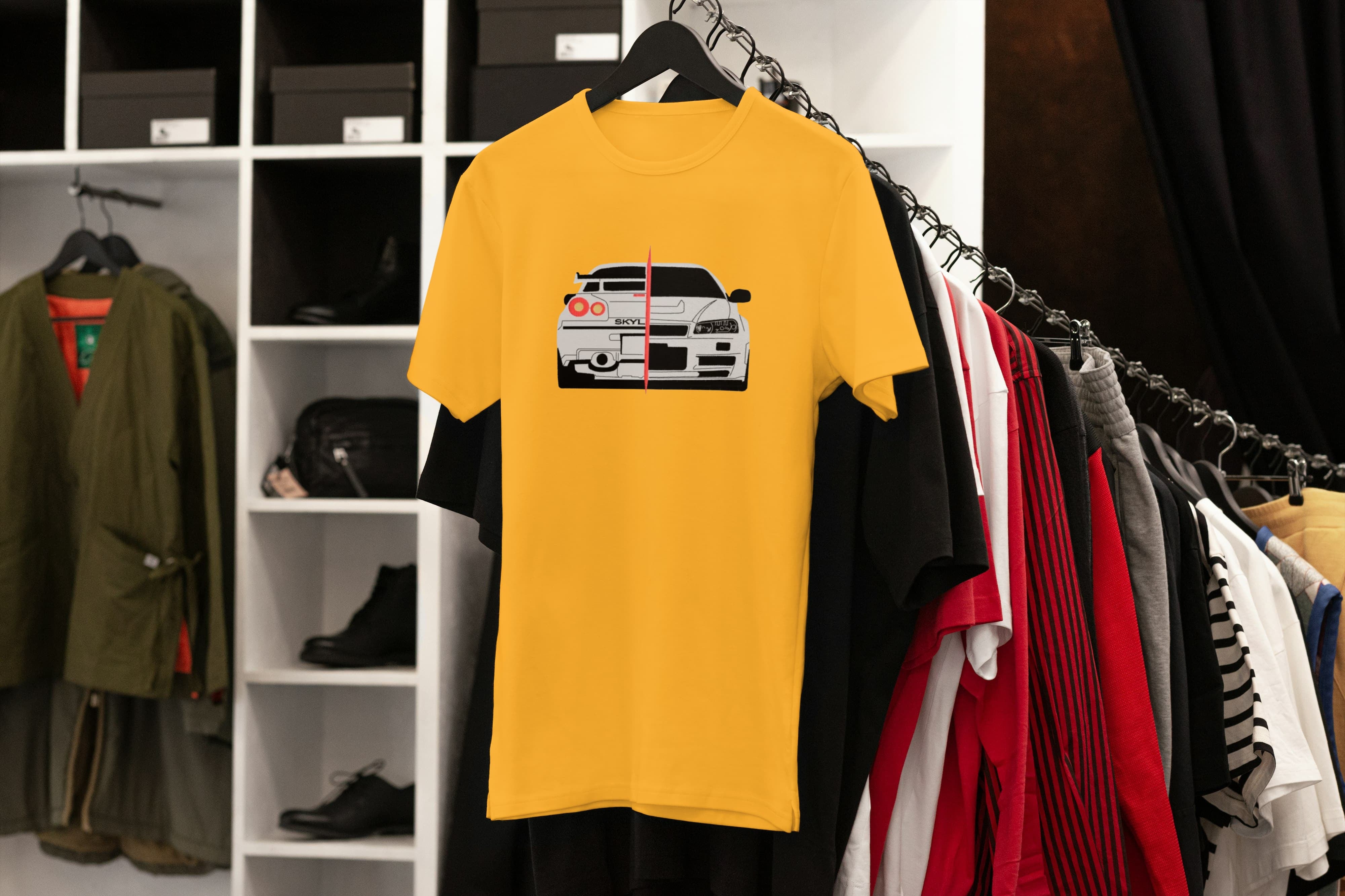 Ricamo Personalizzato - T-Shirt Unisex Ricamata 100% Cotone – Confortevole – Design Skyline-Biiply