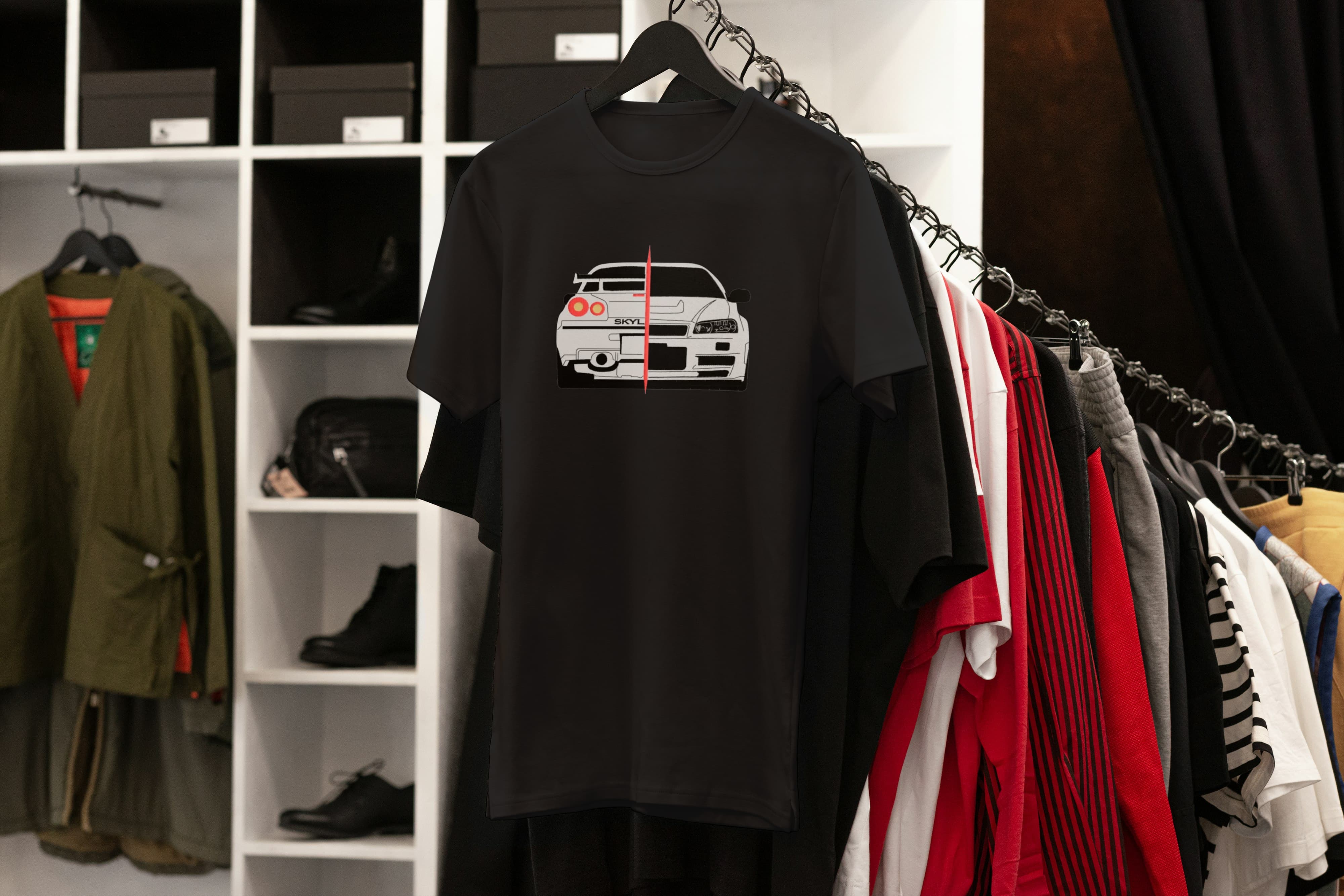 Ricamo Personalizzato - T-Shirt Unisex Ricamata 100% Cotone – Confortevole – Design Skyline-Biiply