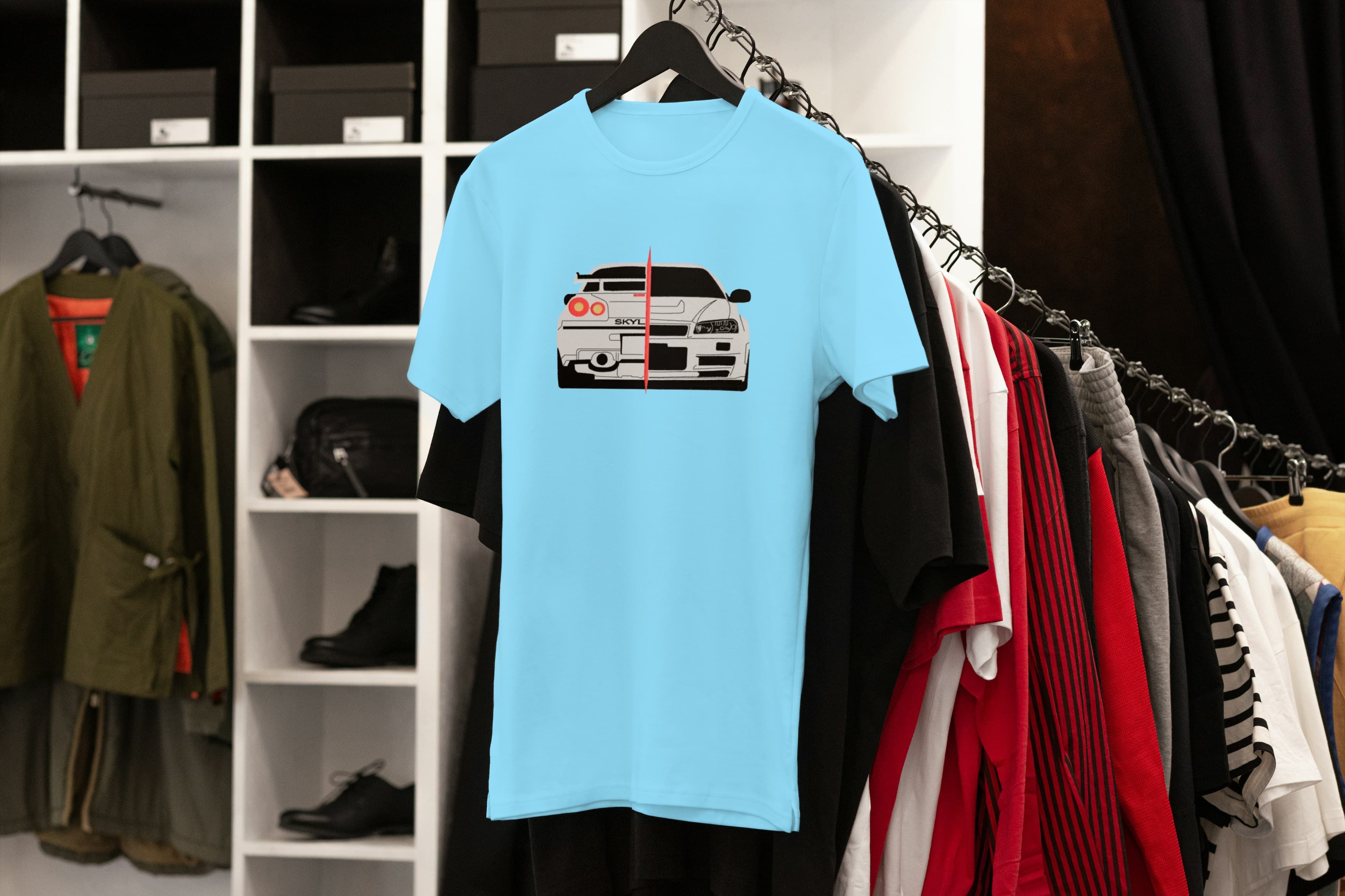 Ricamo Personalizzato - T-Shirt Unisex Ricamata 100% Cotone – Confortevole – Design Skyline-Biiply