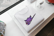 Ricamo Personalizzato - T-Shirt Unisex Ricamata 100% Cotone – Confortevole – Design Swoosh Gengar-Biiply