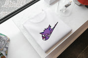 Ricamo Personalizzato - T-Shirt Unisex Ricamata 100% Cotone – Confortevole – Design Swoosh Gengar-Biiply