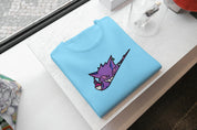 Ricamo Personalizzato - T-Shirt Unisex Ricamata 100% Cotone – Confortevole – Design Swoosh Gengar-Biiply