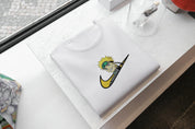 Ricamo Personalizzato - T-Shirt Unisex Ricamata 100% Cotone – Confortevole – Design Swoosh Naruto-Biiply